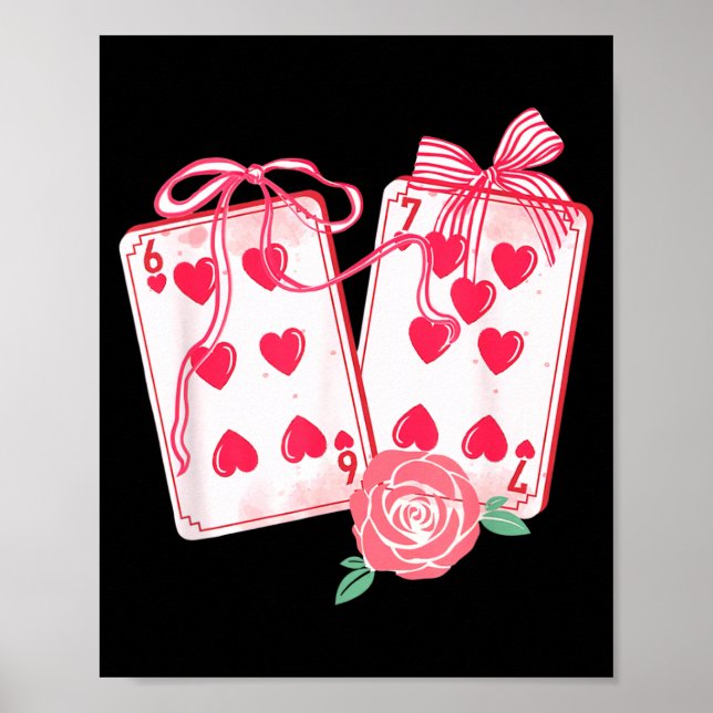 Poster 67 Valentine Mahjong Funny Six Seven Meme Coquette (Frente)