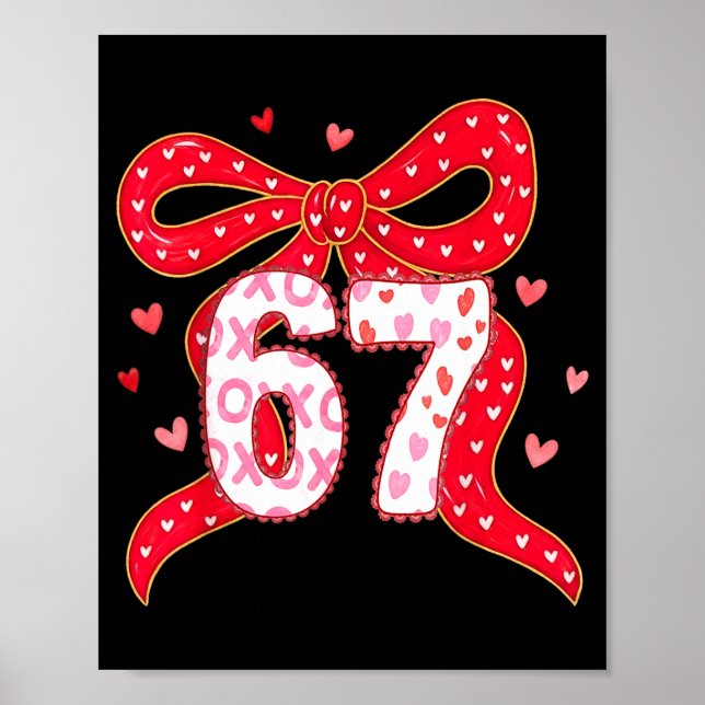 Poster 67 Valentine Vibes Coquette Bow Girl  (Frente)