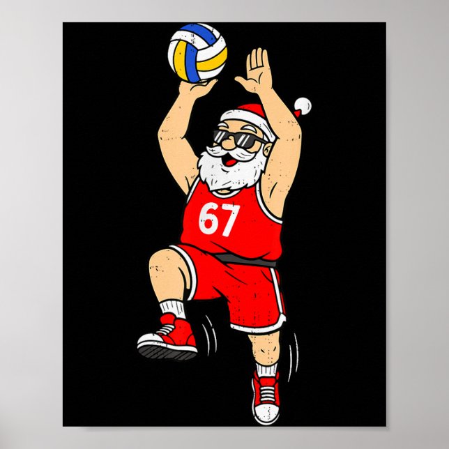 Poster 67 Volleyball Santa Six Seven Meme Christmas Srt M (Frente)