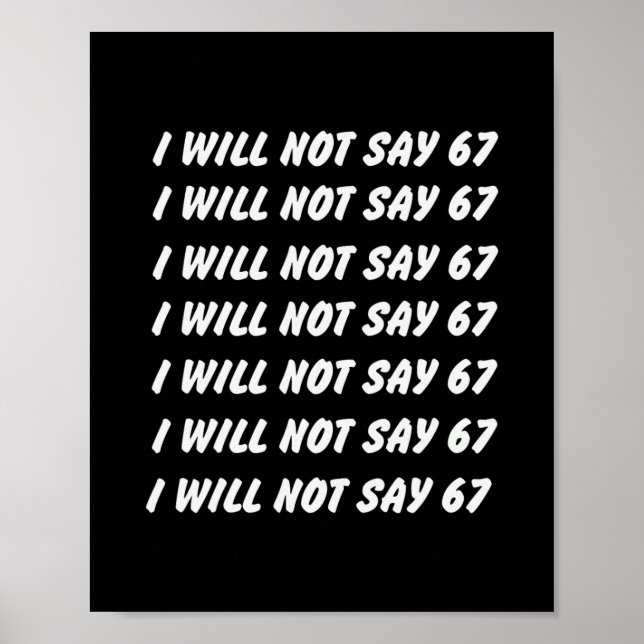 Poster 67 Write Lines Six Seven 7endy 6 7endy 67 Meme Fun (Frente)