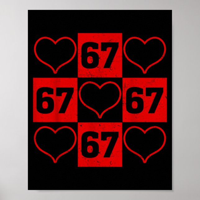 Poster 67 Xoxo Cute Heart Valentine’s Day 6 7 Six Seven M (Frente)