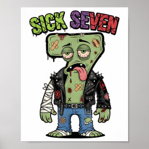 Poster 67 Zumbi Divertido Seis Sete Humor Meme Cérebro Do