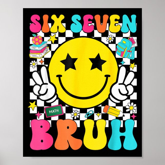 Poster 67th Day Of School Shirt 67 Days Smarter Smile Fac (Frente)