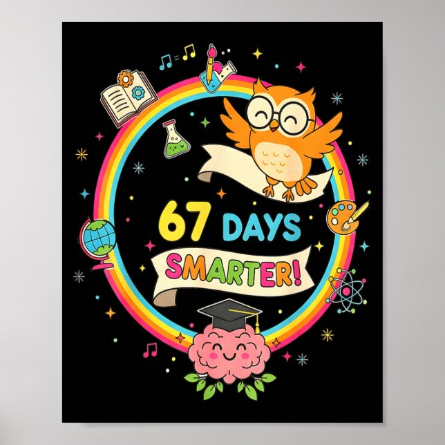 Poster 67th Day Of School Shirt 67 Days Smarter Teacher B (Frente)