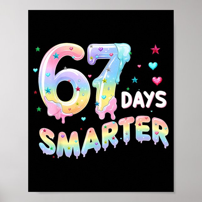 Poster 67th Day Of School Shirt 67 Days Smarter Teacher B (Frente)