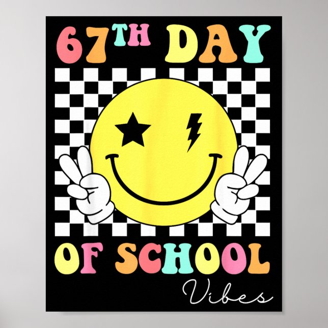 Poster 67th Day Of School Smile Face 67 Six Seven Meme Gi (Frente)