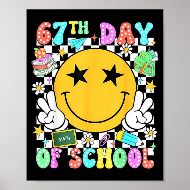 Poster 67th Day Of School Teacher Kids 67 Smile Face 100t (Frente)