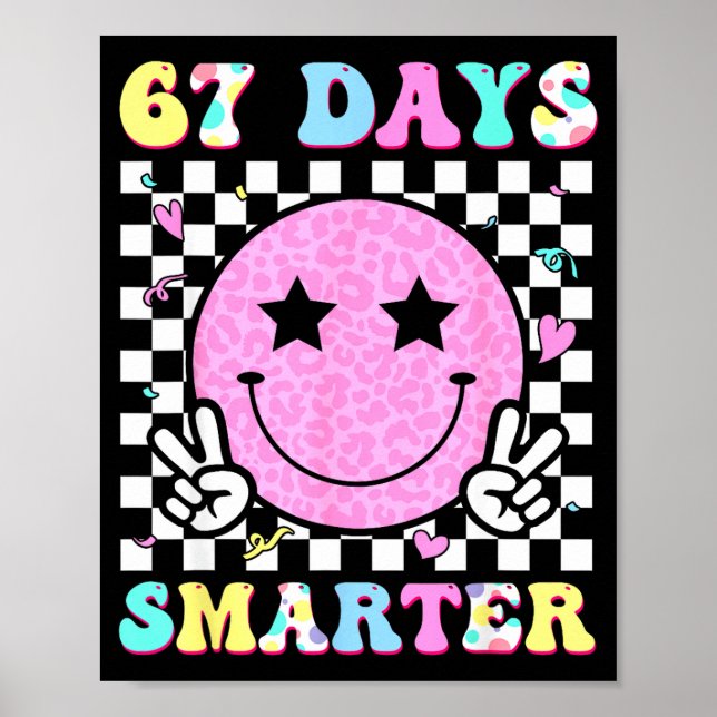 Poster 67th Days Smarter Smile Face 67 Days School Teache (Frente)