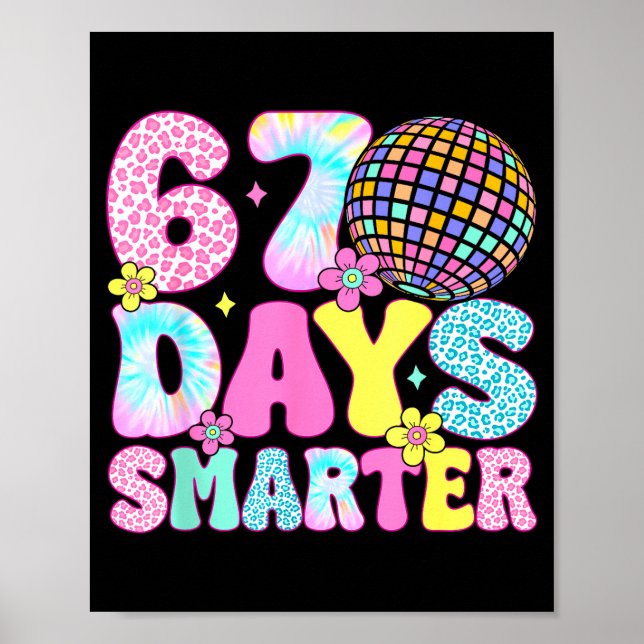 Poster 67th Days Smarter Smile Face 67 Days School Teache (Frente)