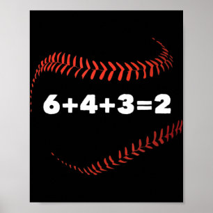 Poster 6+4+3=2 Jogador de Baseball com Presente Duplo