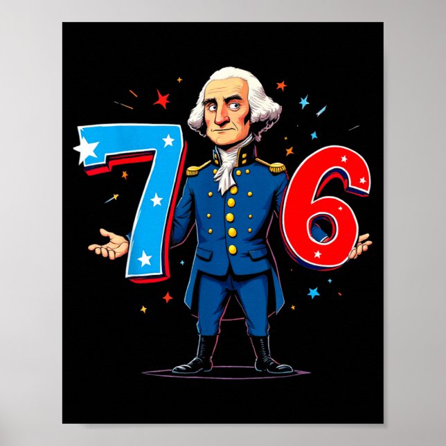 Poster 6-7 7-6 George Washington Sete Seis Professor Amer (Frente)
