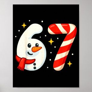 Poster 6 7 Camisa de Natal Meme 67 Seis Sete Boneco de Ne