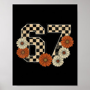 Poster 6 7 Camiseta Xadrez Retro Outono Meme Assombrado