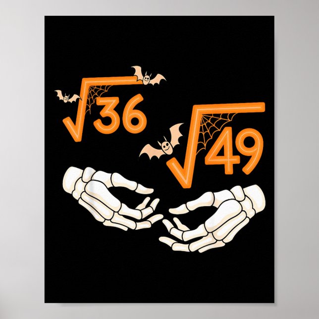 Poster 6 7 Halloween Matemática Raiz Quadrada 67 Meme Gen (Frente)