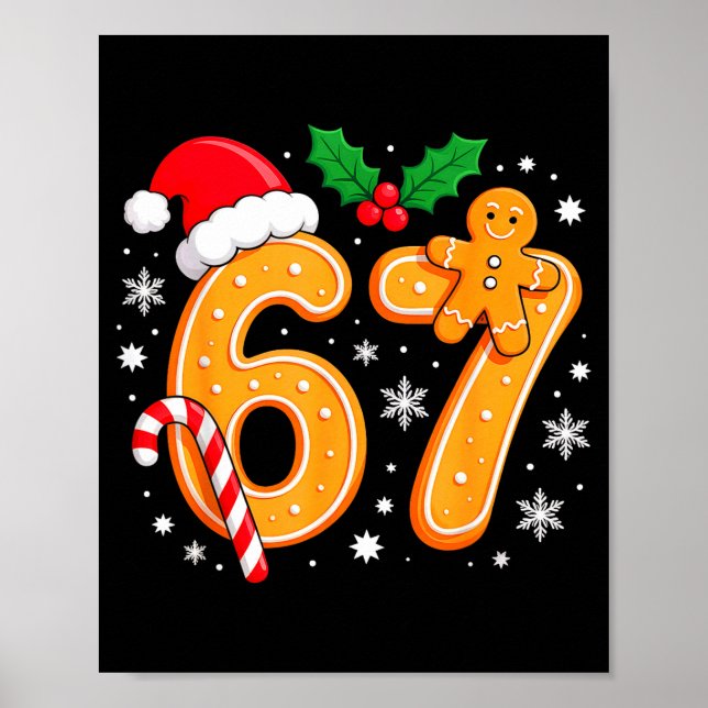 Poster 6 7 Meme Christmas 67 Six Seven Cookies Gingerbrea (Frente)