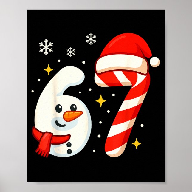 Poster 6 7 Meme Christmas Shirt 67 Six Seven Snowman Boy  (Frente)