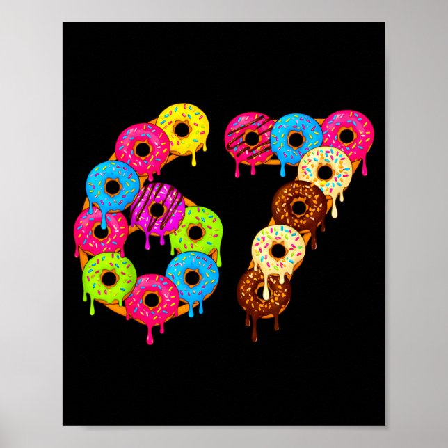 Poster 6 7 Meme Matching Love Donuts 67 Pajamas Kids Six  (Frente)