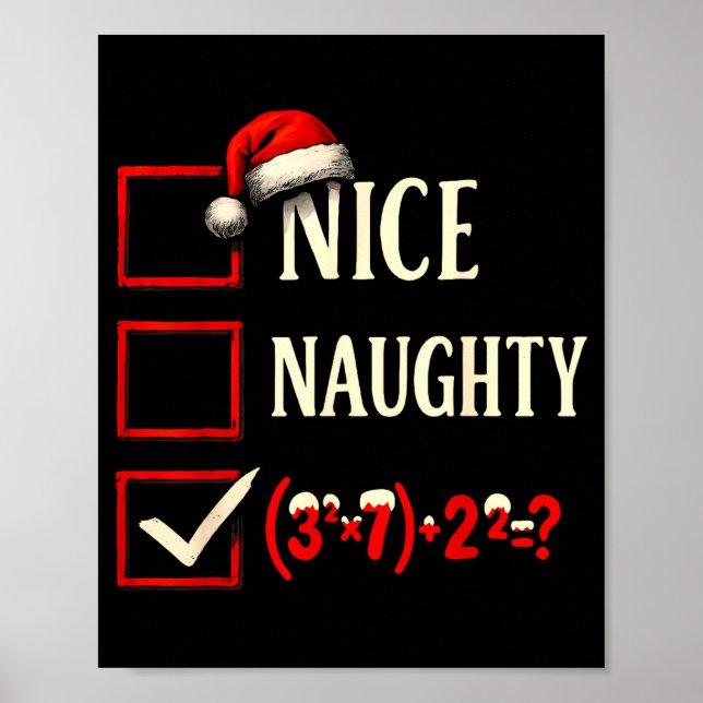 Poster 6-7 Meme Nice Naughty 67 Christmas Brain Rot Funny (Frente)