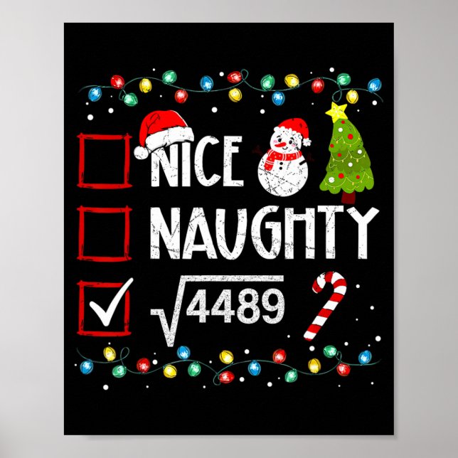 Poster 6-7 Meme Nice Naughty 67 Christmas Brain Rot Funny (Frente)