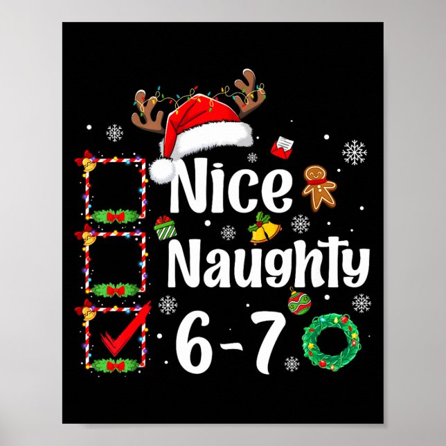 Poster 6-7 Meme Nice Naughty 67 Christmas Funny Xmas Men  (Frente)