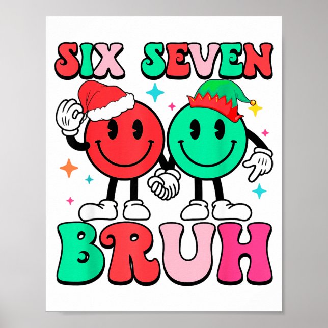 Poster 6 7 Meme Six Seven Xmas Funny 67 Christmas Boys Gi (Frente)