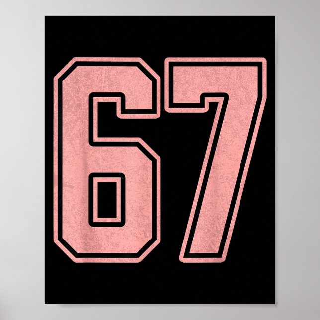 Poster 6 7 Number 67 Baseball Funny Meme Tee For Women  (Frente)