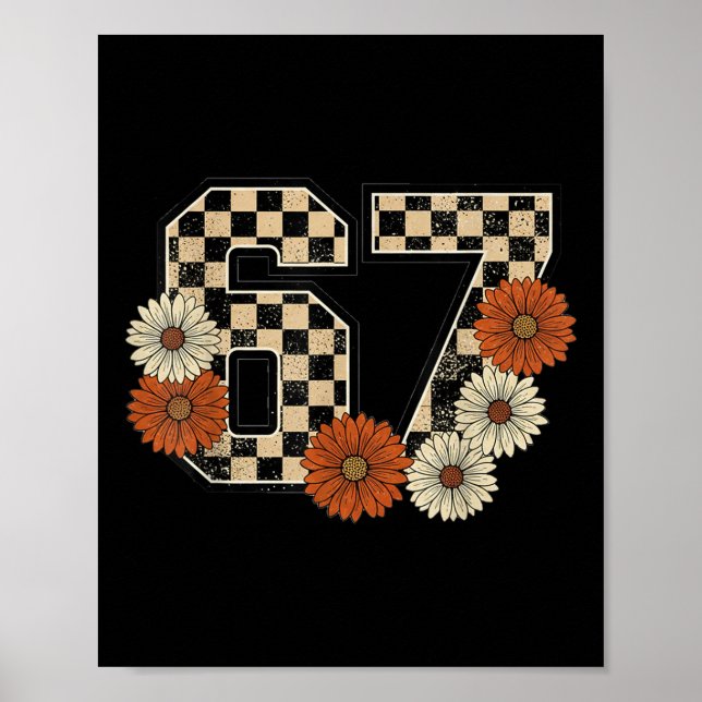 Poster 6 7 Retro Fall Meme Checkerboard Tee Haunted  (Frente)