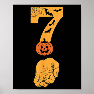 Poster 6 7 Seis Sete Meme Com Teia de Aranha Na Mão No Ha