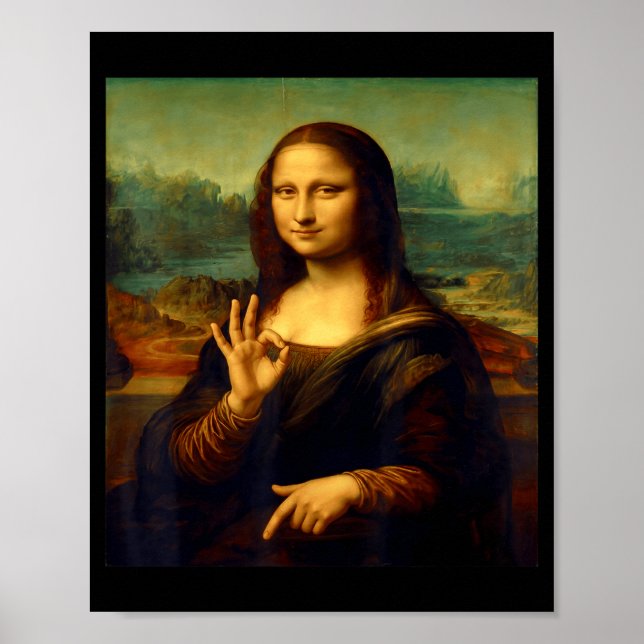 Poster 6 7 Six Seven Meme 67 Funny Mona Lisa Funny Clic A (Frente)