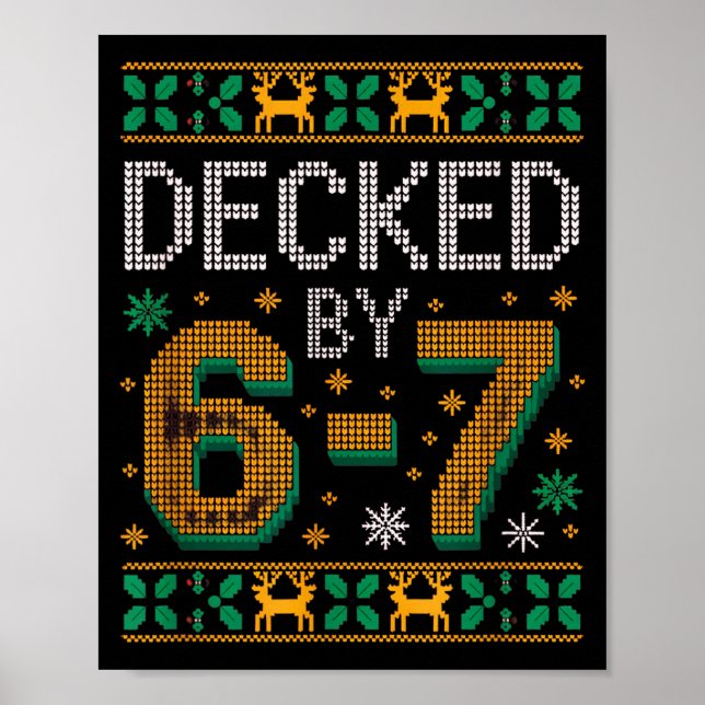 Poster 6-7 Suéter Feio de Natal Seis Sete Xmas 67 Meme (Frente)