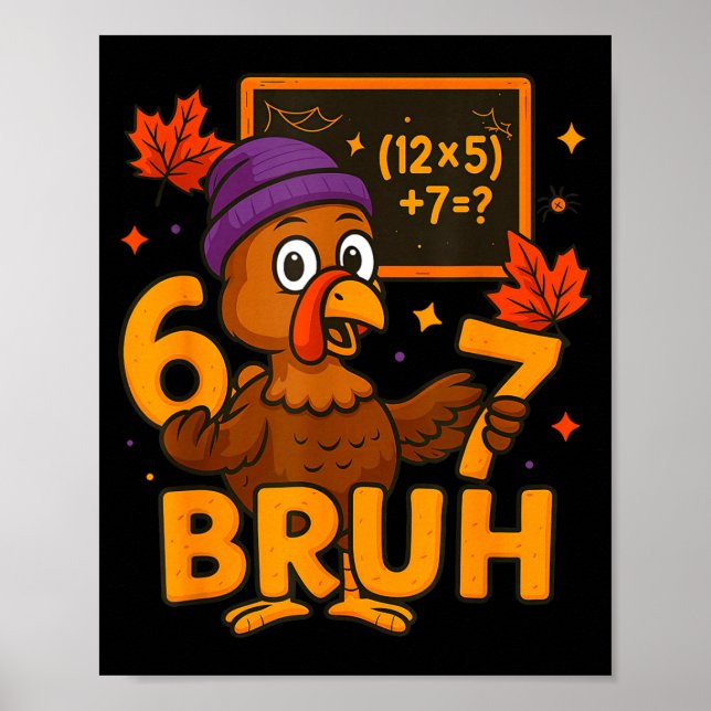 Poster 6 7 Thanksgiving Funny Turkey Thanksgiving 67 Men  (Frente)