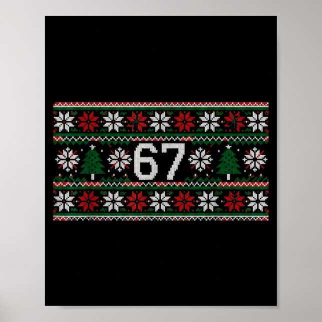 Poster 6 7 Ugly Christmas Trendy Meme Tween 67 Six Seven  (Frente)
