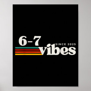 Poster 6 7 Vibrações 2025 67 Meme Tendência Retro Diverti