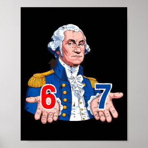 Poster 6 7 Washington Engraçado 67 Fantasia Meme Seis Set