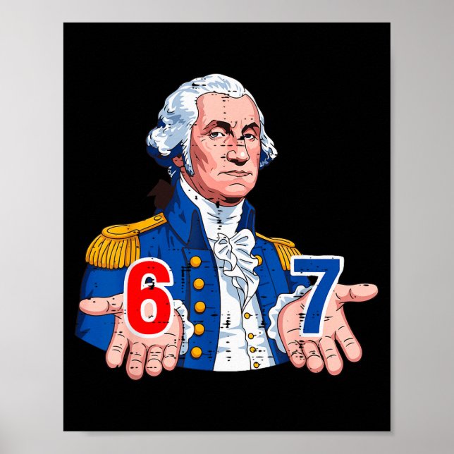 Poster 6 7 Washington Traje engraçado 67 Meme Six Seven C (Frente)