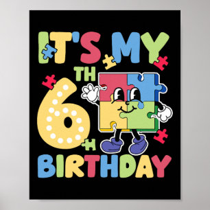 Poster 6 Autismo Festa de aniversário 6 Anos