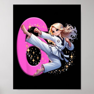 Poster 6 Birthday Girl Martis Party Taekwondo Kar