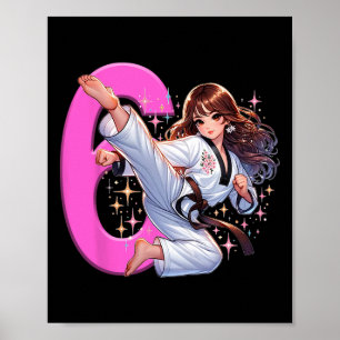 Poster 6 Birthday Girl Martis Party Taekwondo Kar