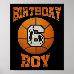 Poster 6 Birthday Outfit Boy Bysketbyll 6 anos