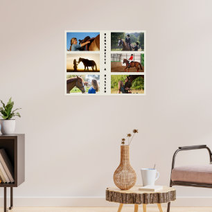 Poster 6 Colagem de Fotos com Nome para Cavalos Amantes