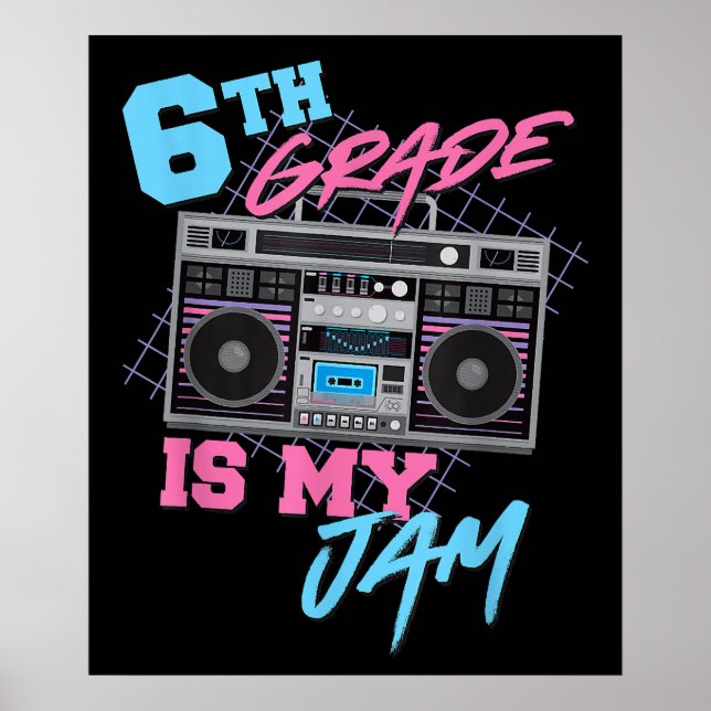 Poster 6 é meu aluno de Boombox dos anos 80 com emperrame (Frente)