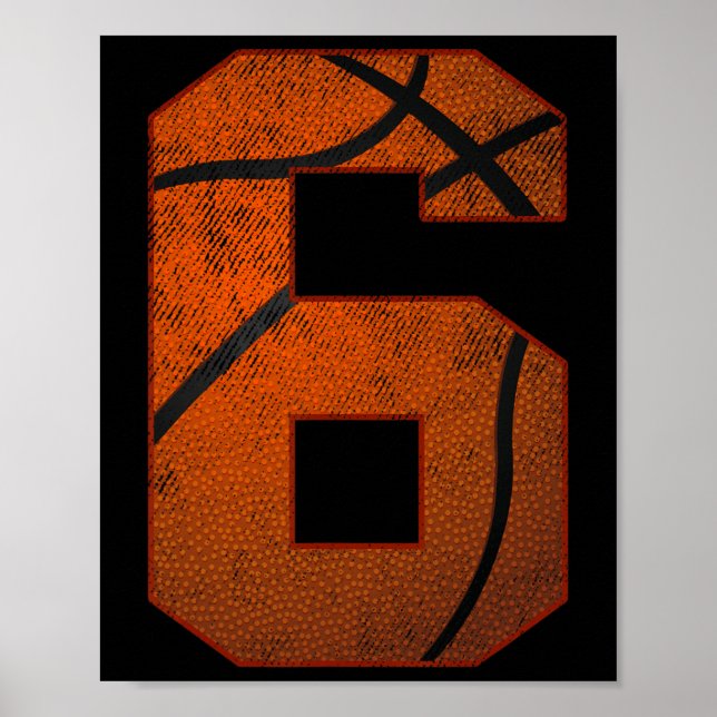 Poster 6 Festa de aniversário 6 anos no dia de basquetebo (Frente)