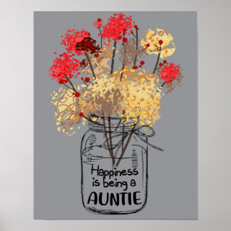 Poster 6 Fofo Felicidade da Mamãe Floral É Ser Uma Tia