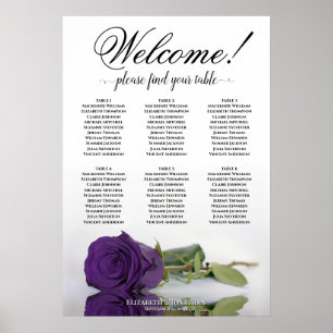 Poster 6 Gráfico de Mesa Real Roxo Elegante Rosa Elegante
