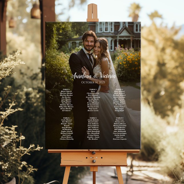 Poster 6 gráfico elegante de casamento de fotos do mesa (Criador carregado)