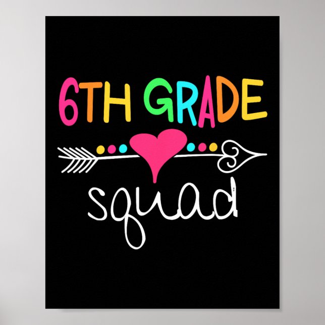 Poster 6 Grau Quadrado Sexto Professora Equipe De Volta P (Frente)