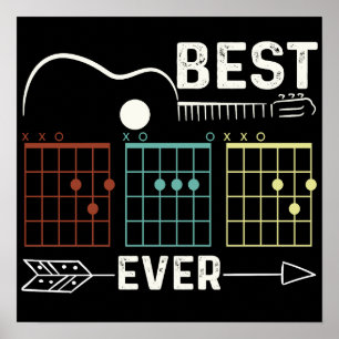 Poster 6 Melhores Cordas de Guitarra Pai Engraçado de Sem