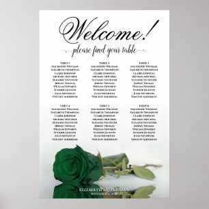 Poster 6 Mesa Cartão de Assentamento de Rosa Verde Esmera
