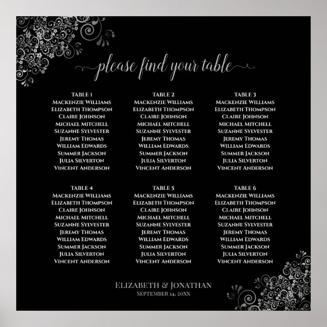 Poster 6 Mesa Lace Negro Sentado (Frente)