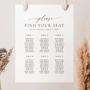 Poster 6 Mesas Localize seu gráfico de assentos